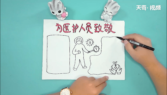 为医护人员致敬手抄报 为医护人员致敬画报