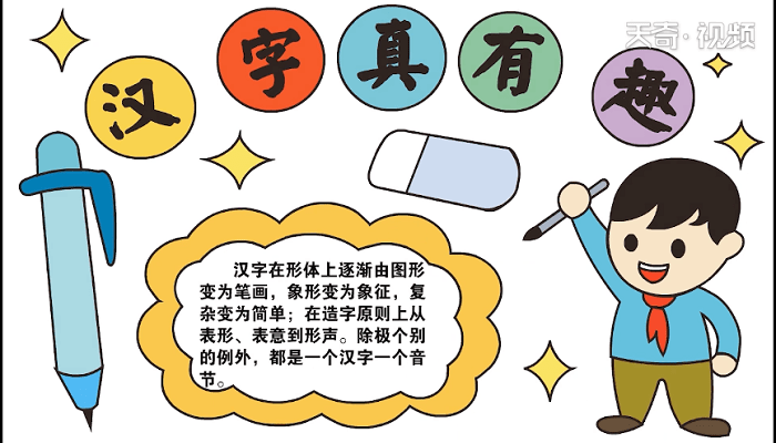 汉字真有趣手抄报 汉字真有趣画报