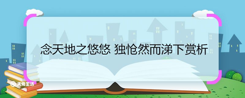 念天地之悠悠 独怆然而涕下赏析 赏析念天地之悠悠 独怆然而涕下