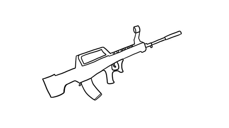 m416突擊步槍簡筆畫