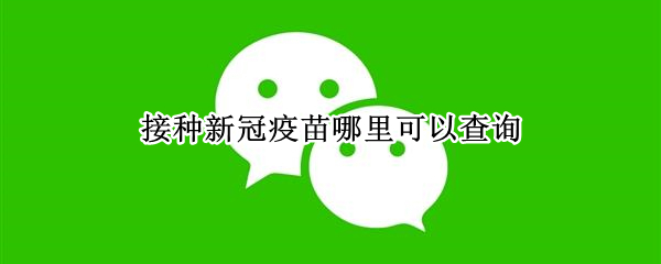 接种新冠疫苗哪里可以查询