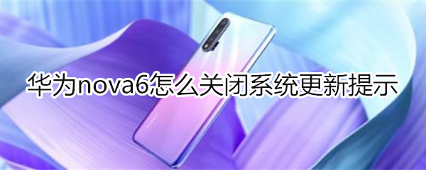 华为nova6怎么关闭系统更新提示