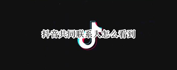 抖音共同联系人怎么看到