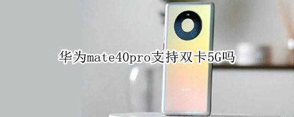 华为mate40pro支持双卡5G吗