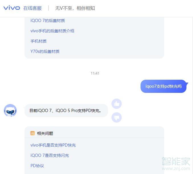 iqoo7支持pd快充嗎