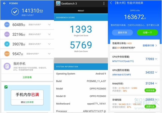 oppo a9x安兔兔跑分多少