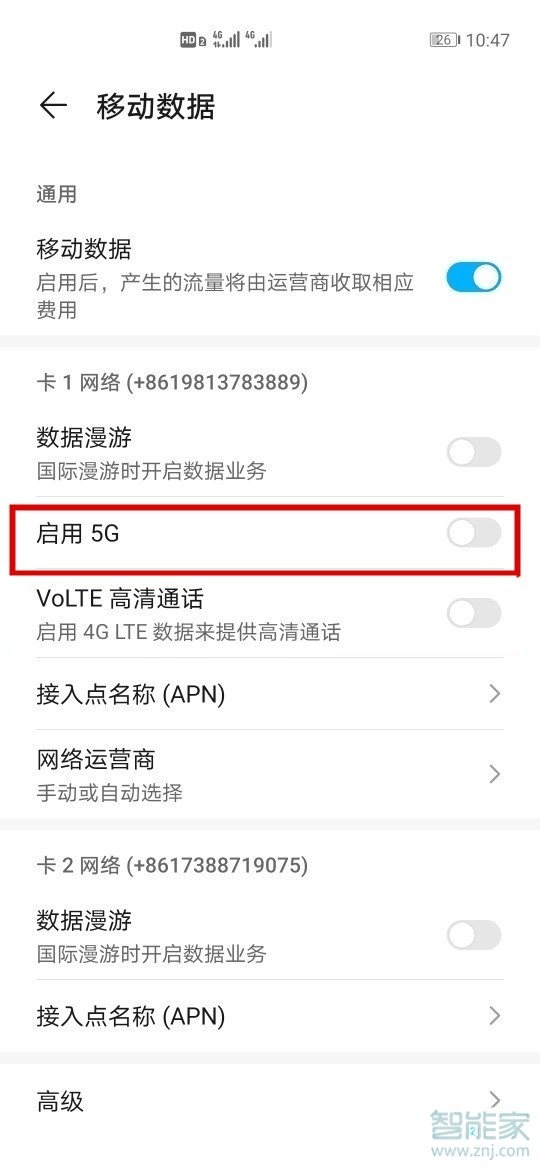 mate30epro怎么开5g