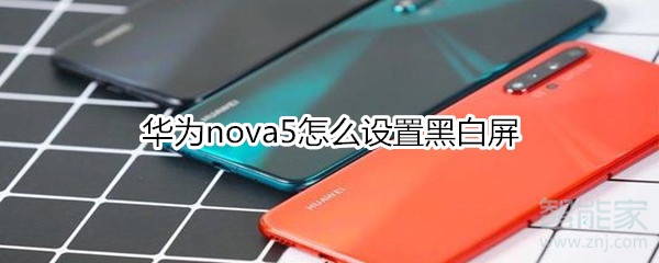 华为nova5怎么设置黑白屏