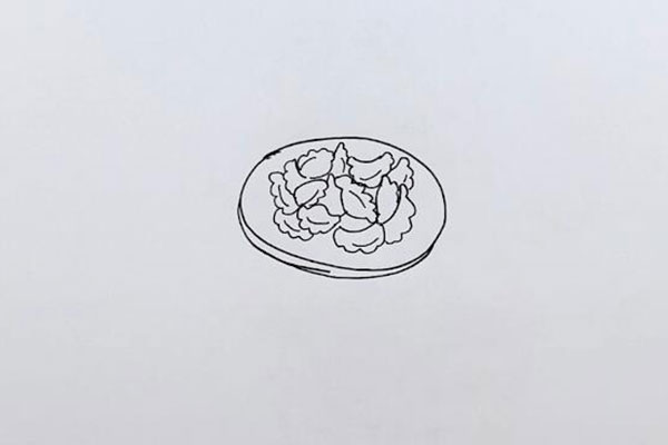 一盘饺子简笔画