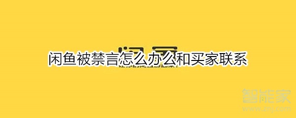 闲鱼被禁言怎么办么和买家联系