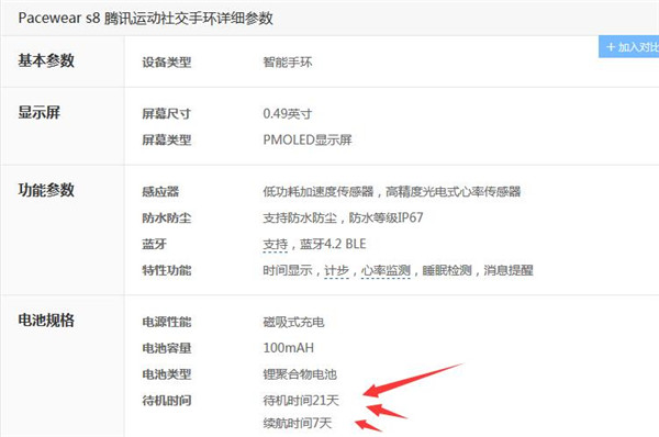 騰訊PacewearS8手環(huán)續(xù)航怎么樣