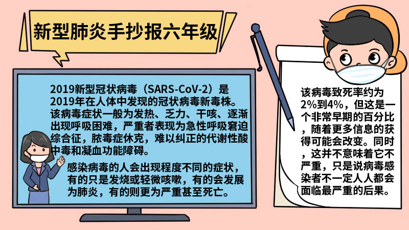 新型肺炎手抄报六年级内容 新型肺炎手抄报六年级内容画法