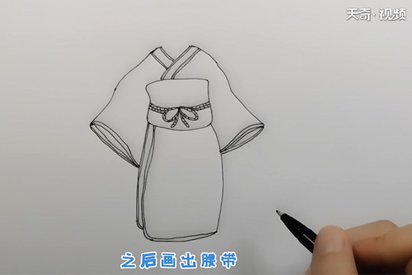 樱花和服简笔画