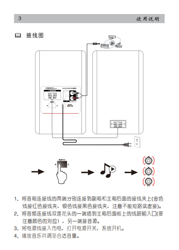 漫步者R1200TII書架音響產(chǎn)品使用說明書