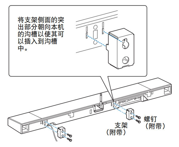 雅馬哈YSP-1600回音壁音箱怎么安裝到墻上