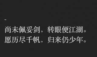 歸來仍是少年的前一句 歸來仍是少年出處介紹