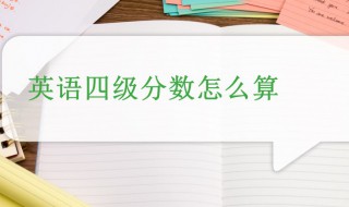 英语四级怎么算分 英语四级算分方法介绍