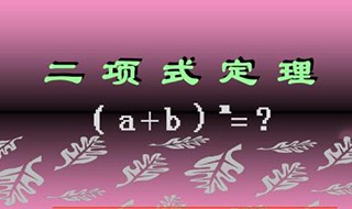 二项式定理是什么 看起来很难的样子