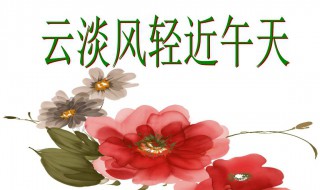 云淡风轻近午天的午天是什么意思 云淡风轻近午天原文及译文