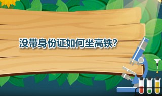 没带身份证如何坐高铁 补张临时身份证就能解决