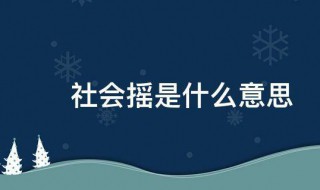 社會搖是什么意思 關(guān)于社會搖的介紹