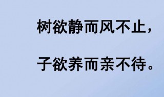 樹欲靜而風不止子欲親而善不待這句話是什么意思 樹欲靜而風不止子欲親而善不待出處