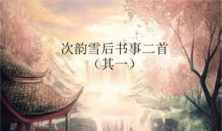 次韵雪后书事二首其一阅读答案 次韵雪后书事二首(其一)练习答案解答