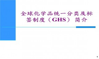 ghs什么意思 ghs是全球化学品统一分类和标签制度