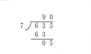 635÷7的竖式怎么列