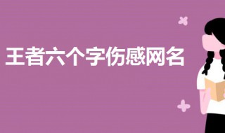 比較傷感的王者名六個字（比較傷感的王者名六個字男生）