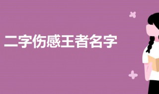 二字傷感王者名字 二字傷感王者名字女生