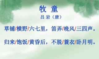 牧童這首詩(shī)是什么樣的心境