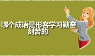 哪个成语是形容学习勤奋刻苦的