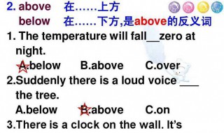 above反义词 Above反义词