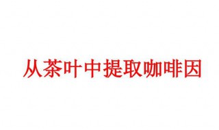 从茶叶中提取咖啡因的流程