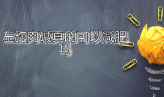 左旋肉堿真的可以減肥嗎 左旋肉堿真的可以減肥嗎?