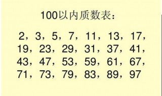 质数有哪些100以内（质数有哪些100以内表）