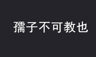 孺子不可教也是什么意思（孺子不可教也是什么意思反義詞）