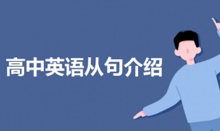 高中英語從句介紹（高中英語從句知識梳理）