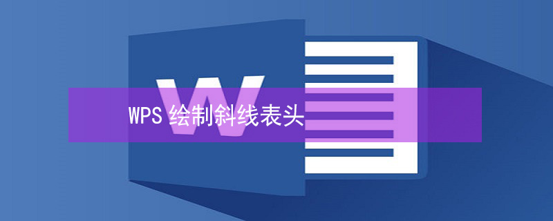 WPS绘制斜线表头