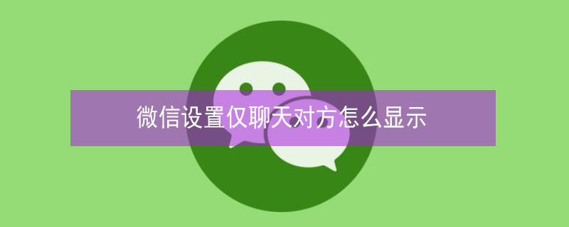 微信设置仅聊天对方怎么显示