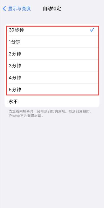 iPhone自动锁定30秒怎么调不了了