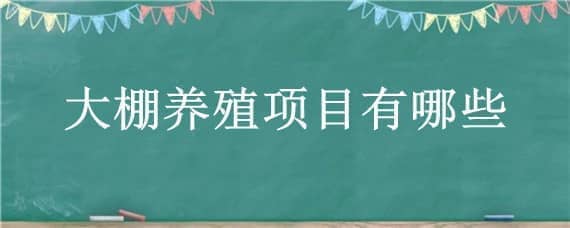 大棚养殖项目有哪些（农业大棚养殖）