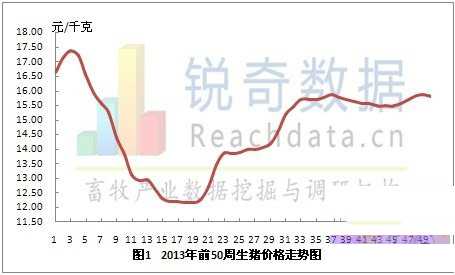 2013年第50周全国生猪价格震荡下跌 全国猪价今日涨跌表11.25