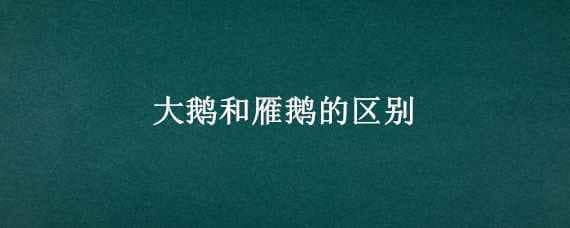 大鵝和雁鵝的區(qū)別（大鵝和雁鵝的區(qū)別圖片）