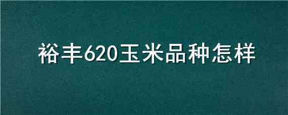 裕豐620玉米品種怎樣（裕豐621玉米種簡(jiǎn)介）