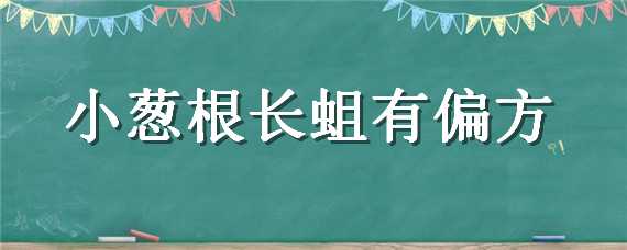 小葱根长蛆有偏方（小葱根长蛆有偏方不打药）