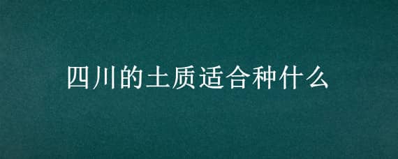 四川的土質(zhì)適合種什么（四川土質(zhì)適合種植什么）