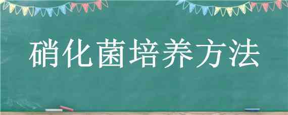 硝化菌培养方法 硝化菌怎样培养