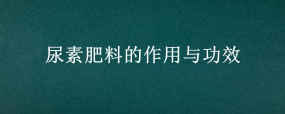 尿素肥料的作用与功效 尿素肥料的作用与功效视频